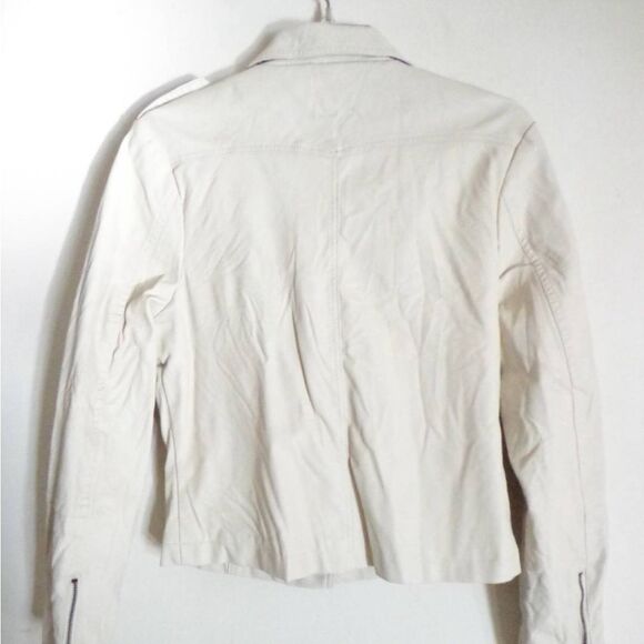 Cotton On Faux Leather Saria Biker Jacket In Gardenia - Picture 3 of 4